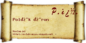 Polák Áron névjegykártya