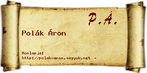 Polák Áron névjegykártya